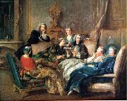 Jean Francois de troy A reading of Moliere, oil painting reproduction